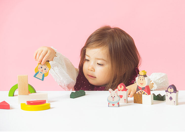 KIDEA&BLOCK 不思議の国のアリス つみき ディズニー おもちゃ べビー キッズ 木のおもちゃ 木製 木製玩具 キャラクター アリス ふしぎの国のアリス