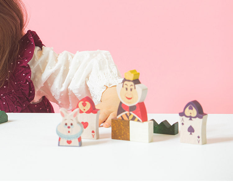 KIDEA&BLOCK 不思議の国のアリス つみき ディズニー おもちゃ べビー キッズ 木のおもちゃ 木製 木製玩具 キャラクター アリス ふしぎの国のアリス