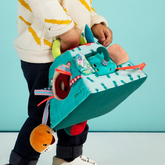 Lilliputiens アクティビティピラミッド マリウス 布おもちゃ 知育玩具 赤ちゃん おもちゃ 知育 布製 型はめ 出産祝い 誕生日プレゼント リリピュション