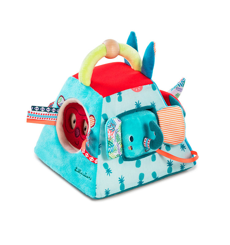 Lilliputiens アクティビティピラミッド マリウス 布おもちゃ 知育玩具 赤ちゃん おもちゃ 知育 布製 型はめ 出産祝い 誕生日プレゼント リリピュション