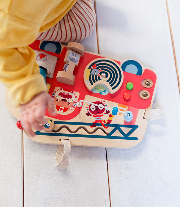 Lilliputiens アクティビティ木製パネル リリピュション 知育玩具 おもちゃ 誕生日プレゼント 仕掛けおもちゃ ハーフバースデー 出産祝い 木製おもちゃ 木