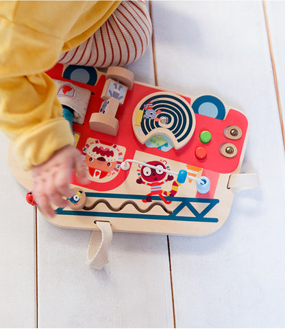 Lilliputiens アクティビティ木製パネル リリピュション 知育玩具 おもちゃ 誕生日プレゼント 仕掛けおもちゃ ハーフバースデー 出産祝い 木製おもちゃ 木