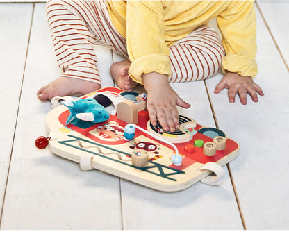 Lilliputiens アクティビティ木製パネル リリピュション 知育玩具 おもちゃ 誕生日プレゼント 仕掛けおもちゃ ハーフバースデー 出産祝い 木製おもちゃ 木