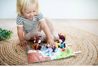 Lilliputiens はじめてのなかよし家族 こうしのロザリー リリピュション ごっこ遊び ぬいぐるみ おもちゃ 誕生日プレゼント 仕掛けおもちゃ ハーフバースデー 出産祝い 布おもちゃ 布製