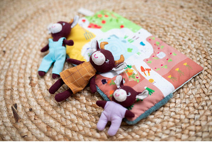 Lilliputiens はじめてのなかよし家族 こうしのロザリー リリピュション ごっこ遊び ぬいぐるみ おもちゃ 誕生日プレゼント 仕掛けおもちゃ ハーフバースデー 出産祝い 布おもちゃ 布製