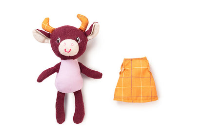 Lilliputiens はじめてのなかよし家族 こうしのロザリー リリピュション ごっこ遊び ぬいぐるみ おもちゃ 誕生日プレゼント 仕掛けおもちゃ ハーフバースデー 出産祝い 布おもちゃ 布製