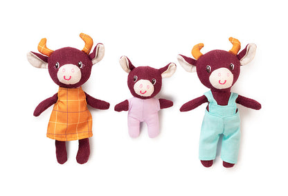 Lilliputiens はじめてのなかよし家族 こうしのロザリー リリピュション ごっこ遊び ぬいぐるみ おもちゃ 誕生日プレゼント 仕掛けおもちゃ ハーフバースデー 出産祝い 布おもちゃ 布製