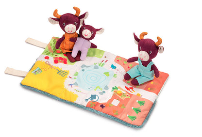 Lilliputiens はじめてのなかよし家族 こうしのロザリー リリピュション ごっこ遊び ぬいぐるみ おもちゃ 誕生日プレゼント 仕掛けおもちゃ ハーフバースデー 出産祝い 布おもちゃ 布製