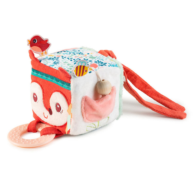 Lilliputiens アクティビティキューブ キツネのアリス リリピュション 知育玩具 ぬいぐるみ おもちゃ 誕生日プレゼント 出産祝い 布おもちゃ 布製 仕掛けおもちゃ 知育玩具