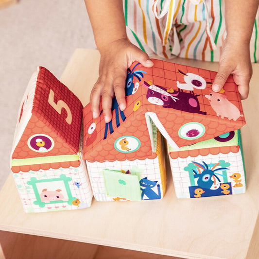 Lilliputiens 布製ブロックセット フォームハウス リリピュション 知育玩具 誕生日プレゼント 出産祝い 布製ブロック 積み木 積木 つみき かわいい