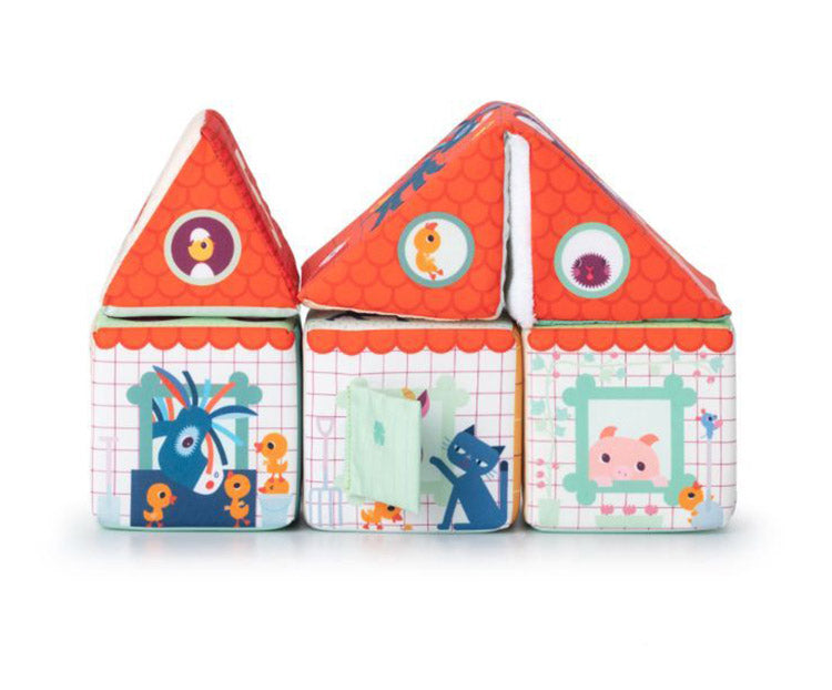 Lilliputiens 布製ブロックセット フォームハウス リリピュション 知育玩具 誕生日プレゼント 出産祝い 布製ブロック 積み木 積木 つみき かわいい