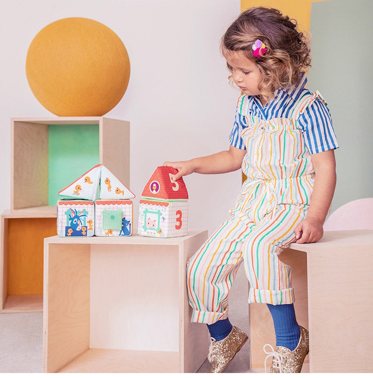Lilliputiens 布製ブロックセット フォームハウス リリピュション 知育玩具 誕生日プレゼント 出産祝い 布製ブロック 積み木 積木 つみき かわいい