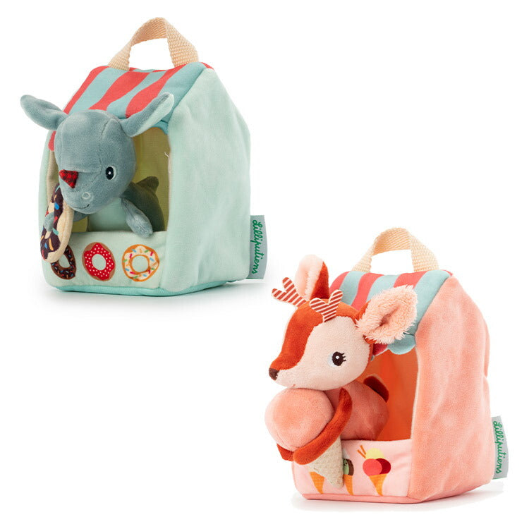 Lilliputiens ジョーのドーナツショップ ステラのアイスクリームショップ リリピュション 知育玩具 誕生日プレゼント 出産祝い 布製おもちゃ ごっこ遊び お店屋さん 室内遊び