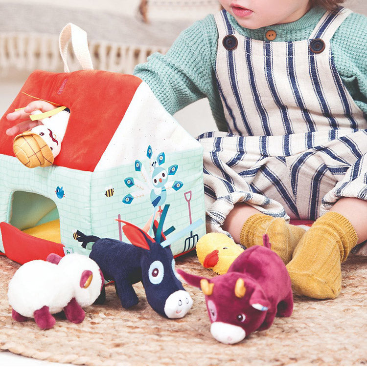 Lilliputiens フィームハウス リリピュション 知育玩具 誕生日プレゼント 出産祝い 布製おもちゃ ごっこ遊び 室内遊び 布おもちゃ 赤ちゃん ぬいぐるみ 農場 動物