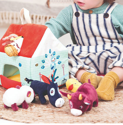 Lilliputiens フィームハウス リリピュション 知育玩具 誕生日プレゼント 出産祝い 布製おもちゃ ごっこ遊び 室内遊び 布おもちゃ 赤ちゃん ぬいぐるみ 農場 動物