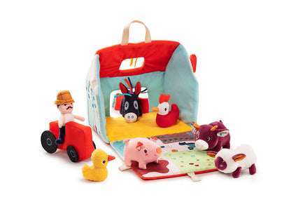 Lilliputiens フィームハウス リリピュション 知育玩具 誕生日プレゼント 出産祝い 布製おもちゃ ごっこ遊び 室内遊び 布おもちゃ 赤ちゃん ぬいぐるみ 農場 動物