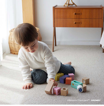 MOOMIN BABY 音あそびつみ木 ムーミン 音遊び 音あそび ラトル かわいい カラフル 積木 積み木 つみ木 室内あそび 積み木あそび 木製 出産祝い ギフト プレゼント