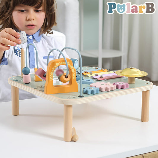 アクティビティテーブル 仕掛けおもちゃ 型はめ遊び 歯車 ルーピング遊び シロフォン 音遊び 演奏 室内遊び 出産祝い ギフト プレゼント