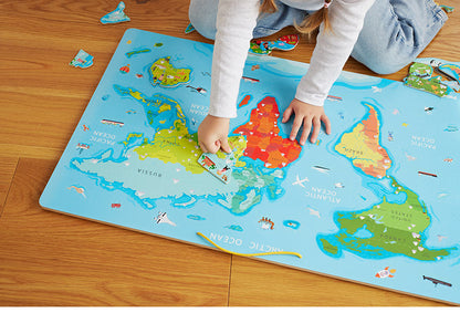 マグネットワールドパズル 世界地図 玩具 知育玩具 世界 壁掛け インテリア 子ども部屋 子ども 入園 知育 プレゼント ギフト