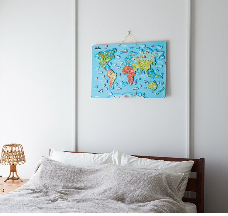 マグネットワールドパズル 世界地図 玩具 知育玩具 世界 壁掛け インテリア 子ども部屋 子ども 入園 知育 プレゼント ギフト