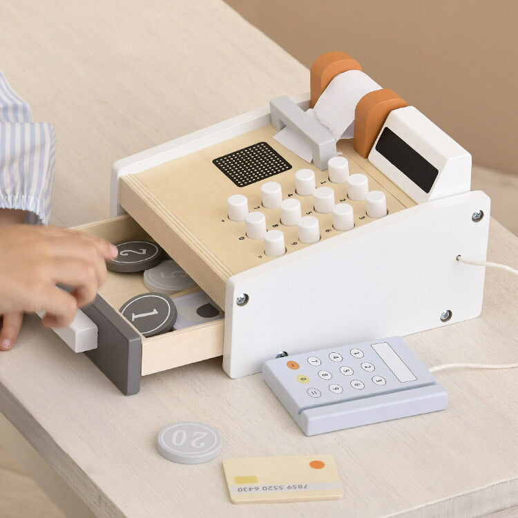 TRYCO キャッシュレジスター トライコ ごっこ遊び 本格的 スーパー アイス屋さん お店屋さんごっこ おしゃれ 知育玩具 木のおもちゃ おままごと レジあそび 木製玩具 3歳から