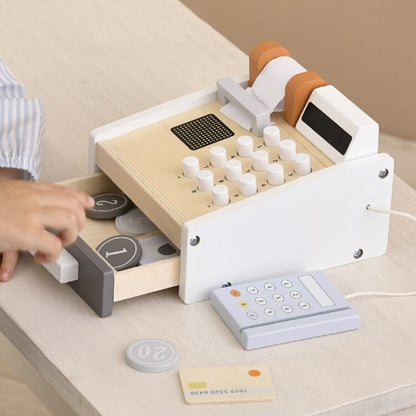 TRYCO キャッシュレジスター トライコ ごっこ遊び 本格的 スーパー アイス屋さん お店屋さんごっこ おしゃれ 知育玩具 木のおもちゃ おままごと レジあそび 木製玩具 3歳から