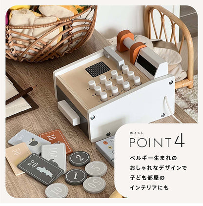 TRYCO キャッシュレジスター トライコ ごっこ遊び 本格的 スーパー アイス屋さん お店屋さんごっこ おしゃれ 知育玩具 木のおもちゃ おままごと レジあそび 木製玩具 3歳から