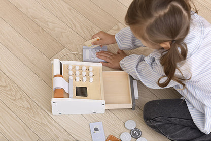 TRYCO キャッシュレジスター トライコ ごっこ遊び 本格的 スーパー アイス屋さん お店屋さんごっこ おしゃれ 知育玩具 木のおもちゃ おままごと レジあそび 木製玩具 3歳から