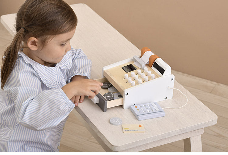 TRYCO キャッシュレジスター トライコ ごっこ遊び 本格的 スーパー アイス屋さん お店屋さんごっこ おしゃれ 知育玩具 木のおもちゃ おままごと レジあそび 木製玩具 3歳から