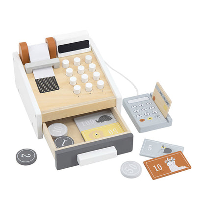 TRYCO キャッシュレジスター トライコ ごっこ遊び 本格的 スーパー アイス屋さん お店屋さんごっこ おしゃれ 知育玩具 木のおもちゃ おままごと レジあそび 木製玩具 3歳から