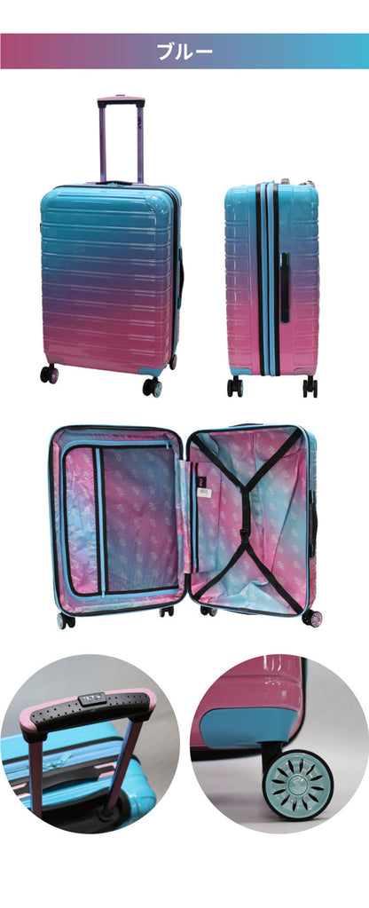 Mサイズ スーツケース キャリーケース キャリーバッグ 拡張 容量アップ 安い 軽量 中型 ファスナー ジッパー 国内 旅行 おすすめ かわいい 女子旅 グラデーションープル(代引不可)