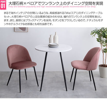 ダイニングテーブルセット 3点セット 幅70cm ダイニングテーブル ダイニングチェア 大理石調 韓国風 2人用 ダイニングセット 2人掛け おしゃれ 海外風 3人用 4人用 食卓セット 食卓テーブル 食卓(代引不可)