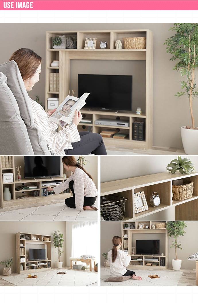 テレビボード テレビ台 幅135cm ハイタイプ 壁面収納 TVボード TV台 ハイボード 32インチ 37インチ 42インチ おしゃれ 収納 棚 一人暮らし コンパクト 1人暮らし ロータイプ 木製(代引不可)