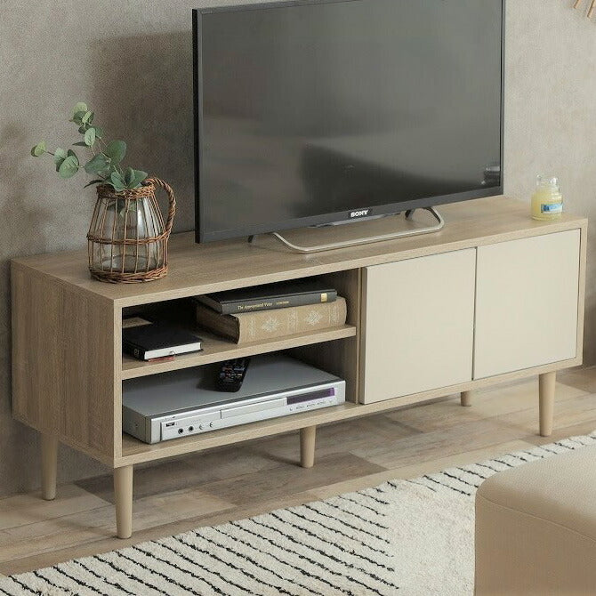 テレビ台 テレビボード 幅110cm 引出し 収納 TV台 TVボード おしゃれ 韓国インテリア バイカラー ツートンカラー ローボード リビングボード ロータイプ リビング 一人暮らし 北欧 ホワイト(代引不可)