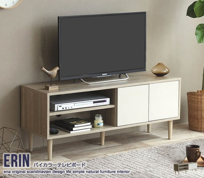 テレビ台 テレビボード 幅110cm 引出し 収納 TV台 TVボード おしゃれ 韓国インテリア バイカラー ツートンカラー ローボード リビングボード ロータイプ リビング 一人暮らし 北欧 ホワイト(代引不可)