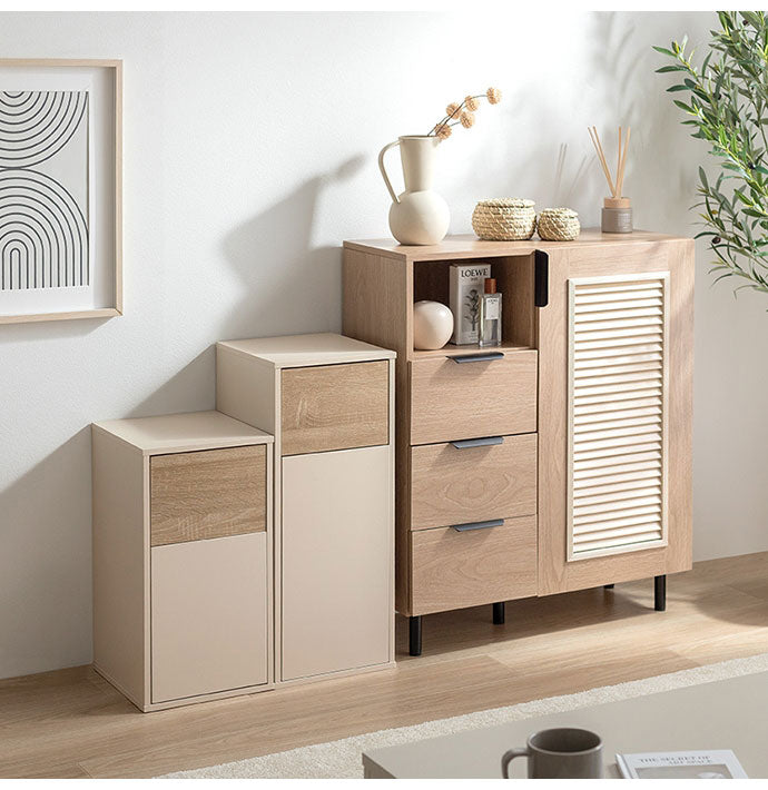 Konpu コンプ ゴミ箱15L 北欧 ナチュラル 木目 スリム幅 組立品 隙間設置 スイング式 マグネット式前扉 袋の取替え簡単 キッチン ダイニング リビング デスク 15Lゴミ箱 広い捨て口 スイング式扉(代引不可)