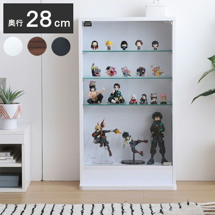 コレクションケース コレクションラック 幅46cm×奥行28cm ガラスケース コンパクト 収納 フィギュア おもちゃ ディスプレイ アクセサリー アクリルスタンド スリム ガラス収納 棚(代引不可)