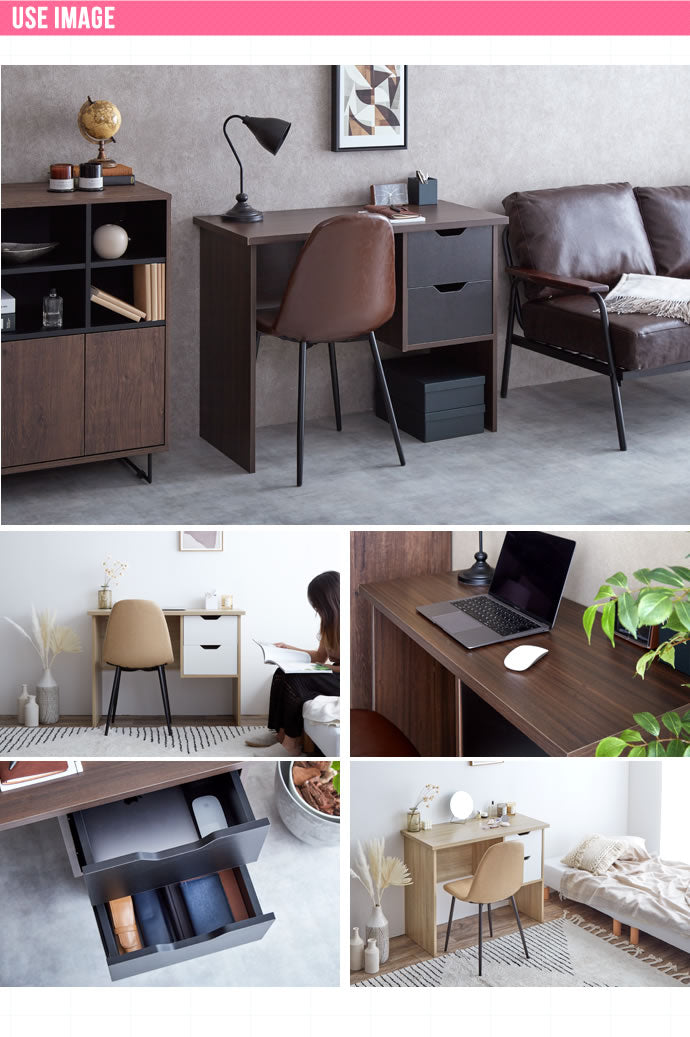 パソコンデスク 幅100cm 引き出し付き ワークデスク PCデスク 机 作業机 学習机 勉強机 書斎机 大容量 収納 ツートン 木製 ナチュラル かわいい 可愛い 韓国インテリア おしゃれ(代引不可)