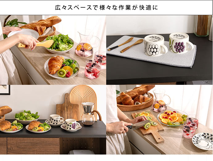 キッチンカウンター 幅120cm キッチン収納 レンジ台 レンジラック 食器棚 木製 フルスライドトレー ノイズレス ツートン シンプル カントリー ヴィンテージ おしゃれ(代引不可)