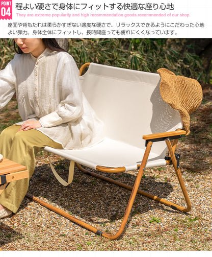 アウトドアベンチ 2人掛け 折りたたみチェア アウトドアチェア キャンプチェア キャンプ椅子 軽量 コンパクト スリム 携帯 持ち運び ポータブル 二人掛け 2P イス 椅子 長椅子(代引不可)