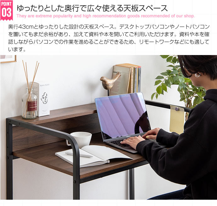 棚付きデスク 幅80cm ワークデスク 2口コンセント スチール脚 パソコンデスク 机 作業机 学習机 勉強机 書斎机 棚付き リモートワーク 在宅勤務 テレワーク(代引不可)