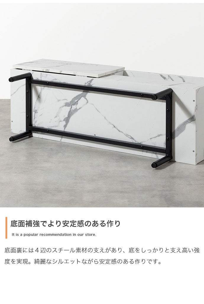 Ellis エリス 大理石柄テレビ台 幅100cm コード穴付き 組立品 オープン収納 扉収納 ソフトダウンステー仕様 上品 スタイリッシュ コンパクト リビング ワンルーム お手入れ簡単 大理石柄(代引不可)