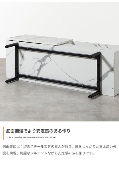 Ellis エリス 大理石柄テレビ台 幅100cm コード穴付き 組立品 オープン収納 扉収納 ソフトダウンステー仕様 上品 スタイリッシュ コンパクト リビング ワンルーム お手入れ簡単 大理石柄(代引不可)