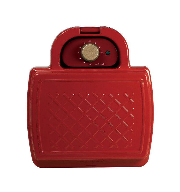 タイマー付き ホットサンドワッフルメーカー レッド HS-850T-RD ワッフル ホットサンド 2枚同時焼き 野菜やウインナーも一緒に焼けます 簡単お手入れ