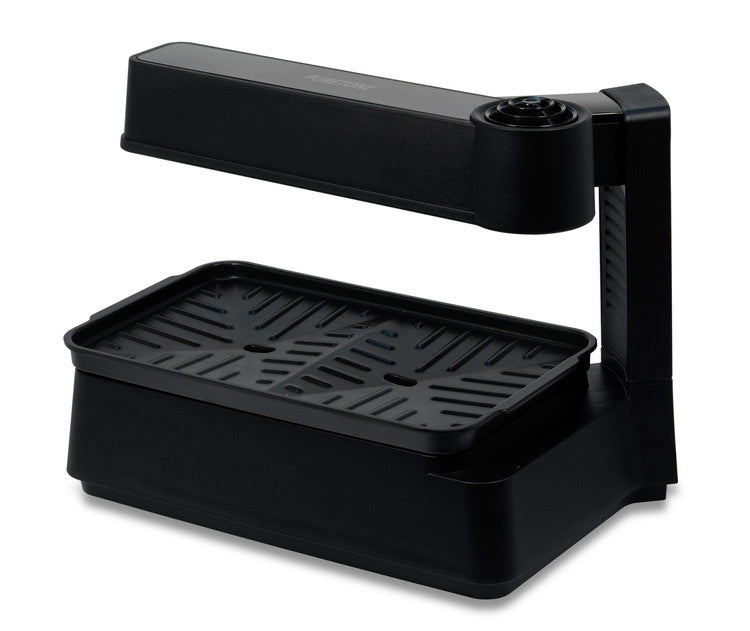 デジタルディスプレイコンパクト無煙調理器 HTG-377 ホットプレート プレート 無煙調理器 タイマー付き 油カット ヘルシー調理 シーズヒーター 加熱調理 卓上 テフロン 焼き肉