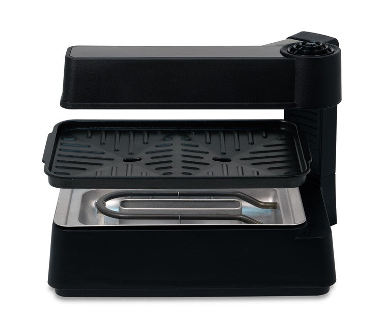 デジタルディスプレイコンパクト無煙調理器 HTG-377 ホットプレート プレート 無煙調理器 タイマー付き 油カット ヘルシー調理 シーズヒーター 加熱調理 卓上 テフロン 焼き肉