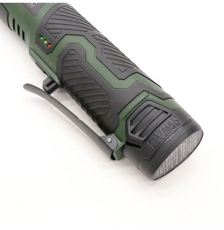 12V充電式ラチェットレンチ HD-REC01 締め作業 コンパクトサイズ LEDライト付き 電池残量表示ランプ付き ラチェットレンチ コンパクト グリーン コードレス