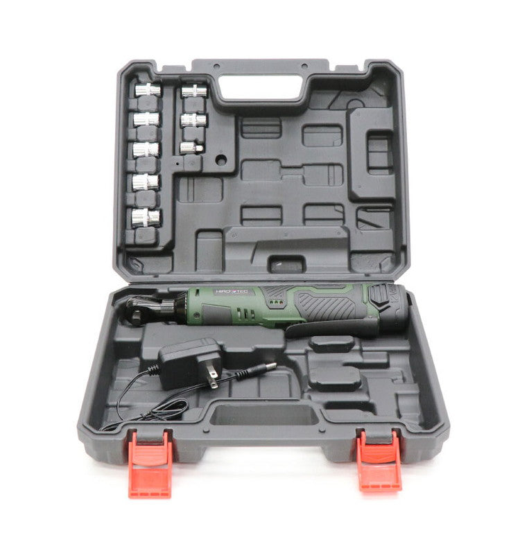 12V充電式ラチェットレンチ HD-REC01 締め作業 コンパクトサイズ LEDライト付き 電池残量表示ランプ付き ラチェットレンチ コンパクト グリーン コードレス