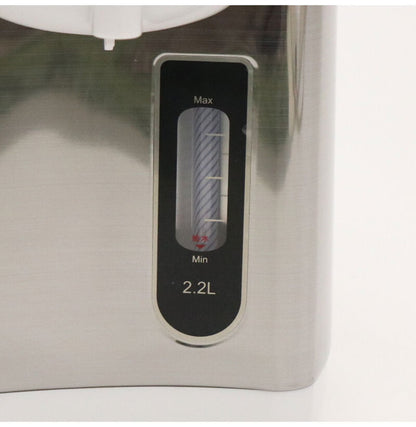 電気給湯ポット2.2L シンプル HKP-225 給湯ロック機能 再沸騰モード カッププッシュスイッチ 電動給湯ボタン 一目で水量がわかるからとっても便利 丸洗い可能