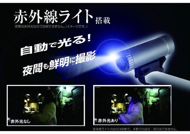 KAIHOU サイクルレコーダー KH-BDR100 100万画素 フルHD 90度の水平視野角 歪みが少ない 夜間 赤外線ライト 自動 64GB SDカード 初期搭載 ループ録画機能